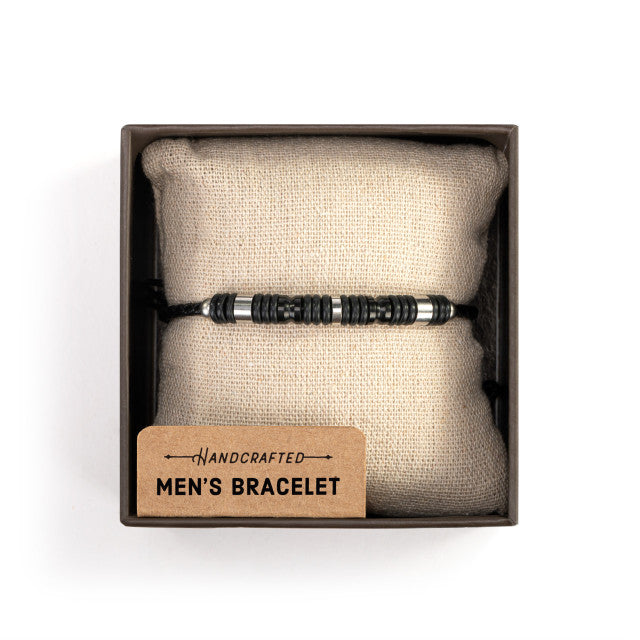 Men's Leather Cord Bracelet - Black