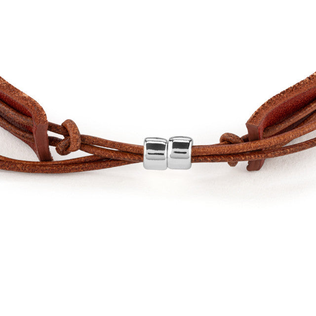 Men's Cross Bracelet - Brown