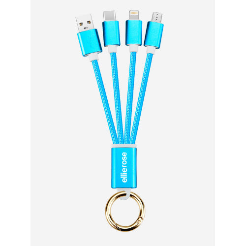Neon Blue Keychain Cables